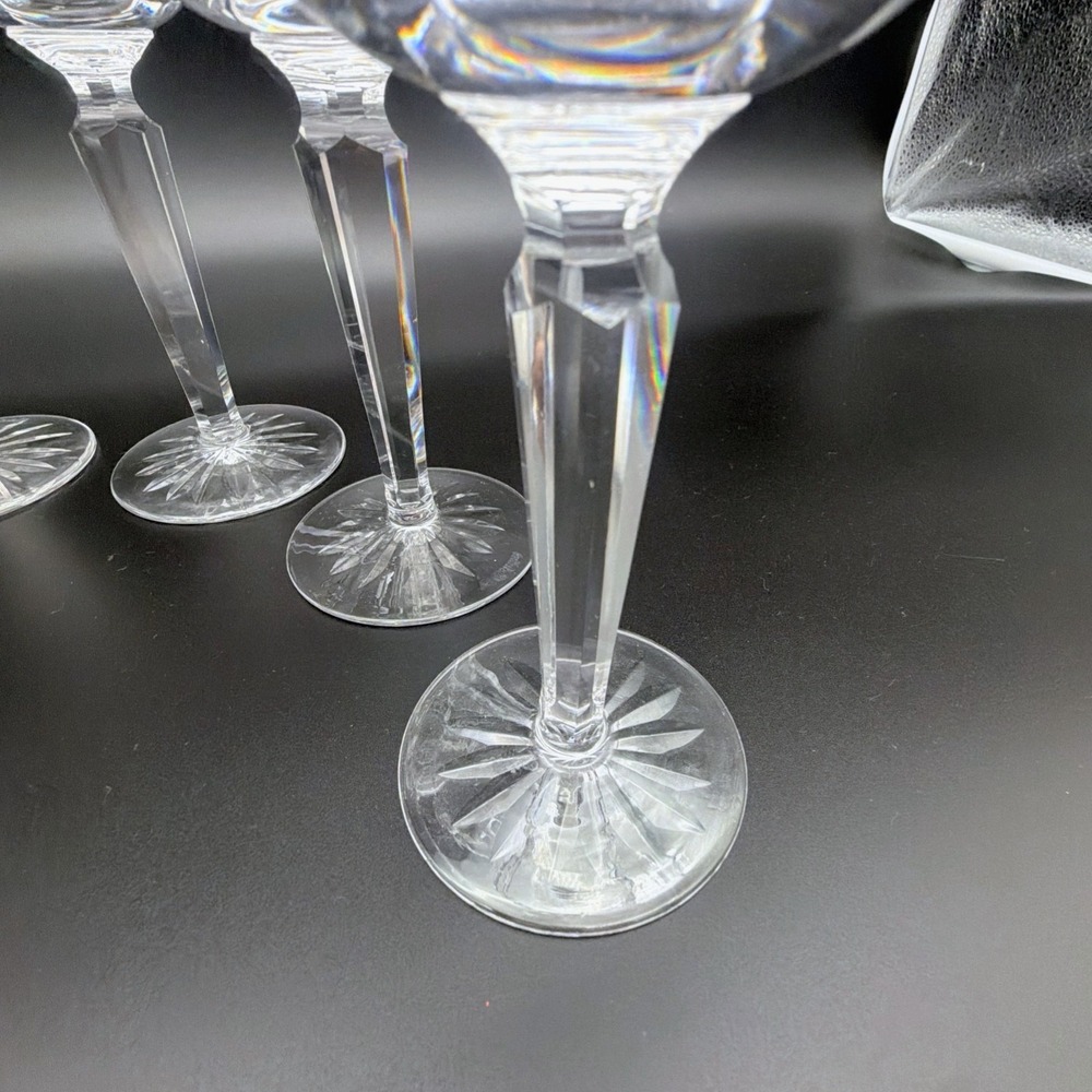 Waterford Lismore Crystal Hock Wine Glasses Set Of 6 Stemware 7.375" - Picture 4 of 13